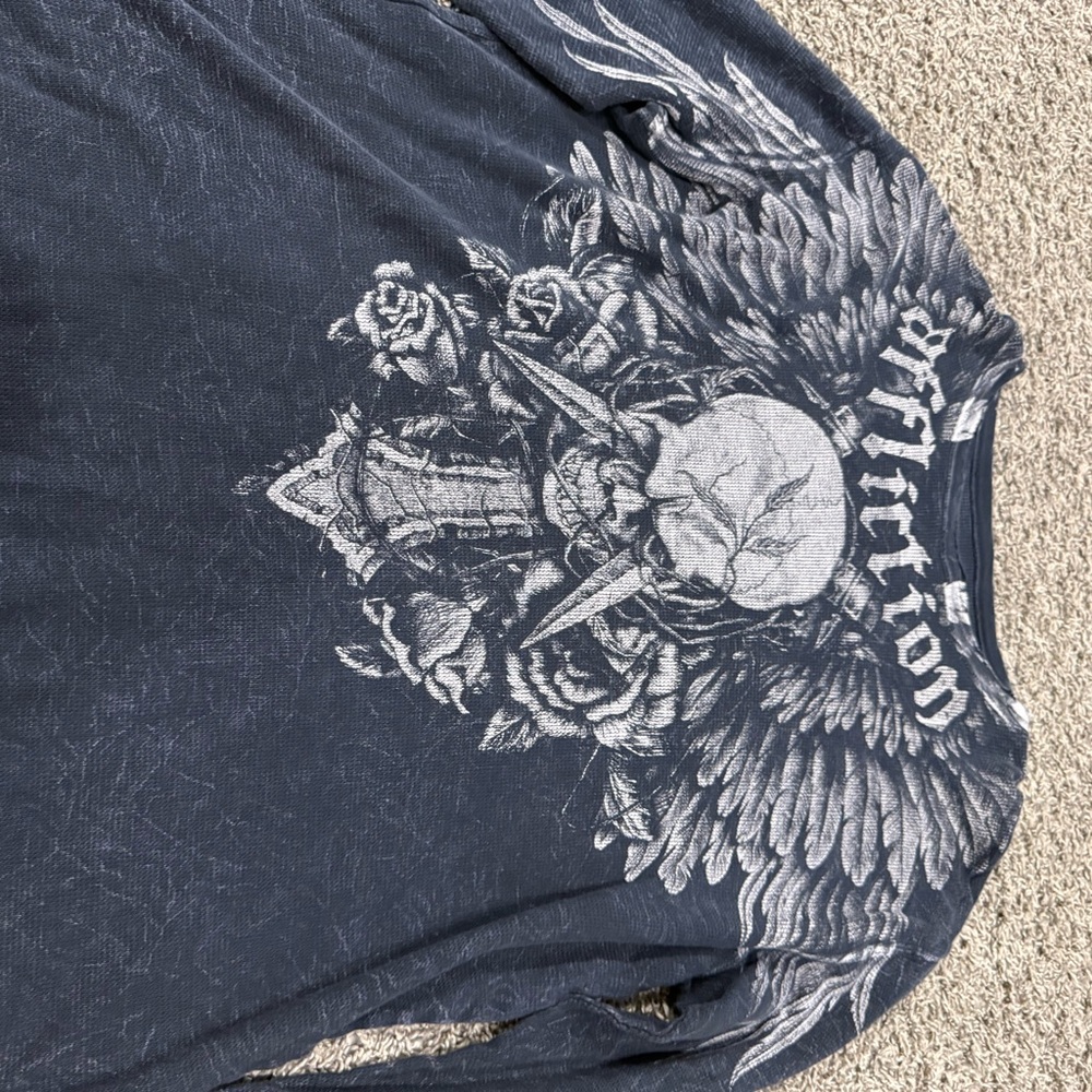 Affliction Dark Blue Graphic Shirt